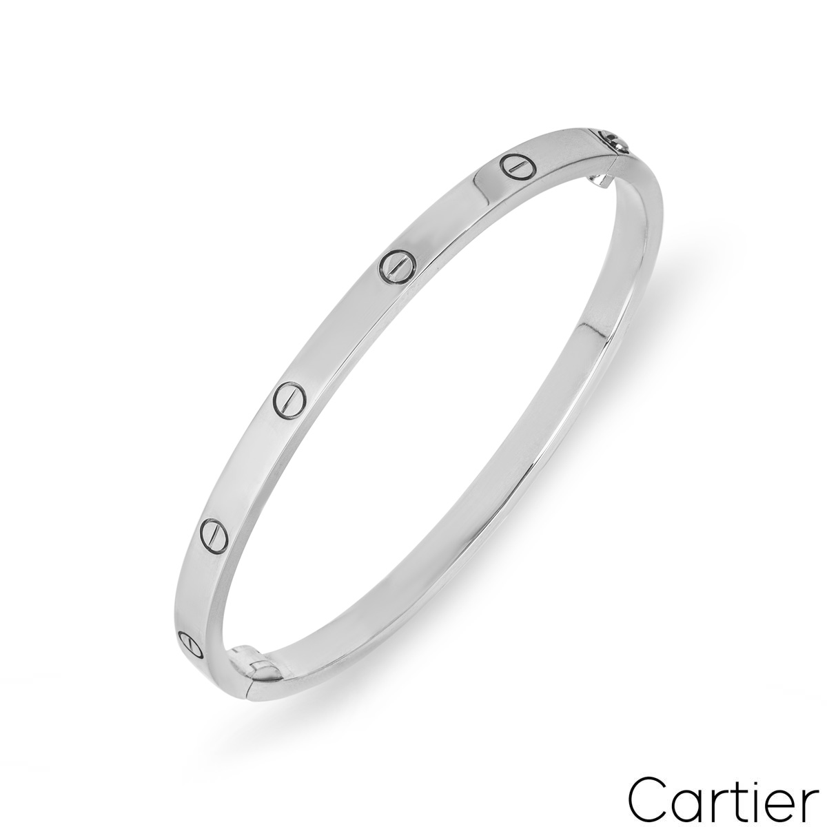 Cartier White Gold Plain Love Bracelet SM Size 19 B6047419 Cartier White Gold Plain Love Bracelet SM Size 19 B6047419